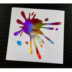 Paint Splat x1 Rose Pink Gold Hologram Neo Chrome Car Window Bumper Stickers Decals ref:1