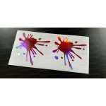 Paint Splat x2 Pair Rose Pink Gold Hologram Neo Mirror Chrome Car Window Bumper Stickers Decals ref:1