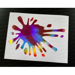 Paint Splat x1 Rose Pink Gold Hologram Neo Mirror Chrome Car Window Bumper Stickers Decals ref:2