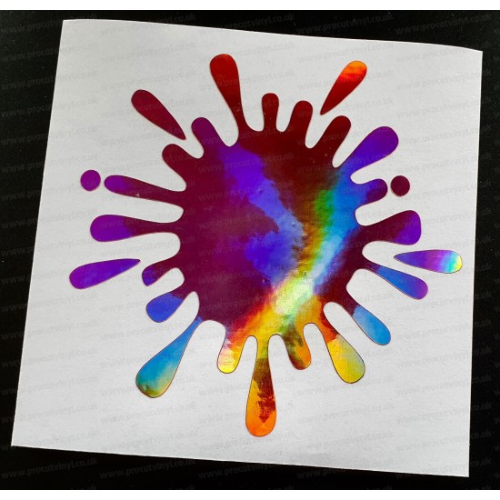 Paint Splat x1 Rose Pink Gold Hologram Neo Mirror Chrome Car Window Bumper Stickers Decals ref:3