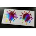 Paint Splat x2 Pair Rose Pink Gold Hologram Neo Mirror Chrome Car Window Bumper Stickers Decals ref:3