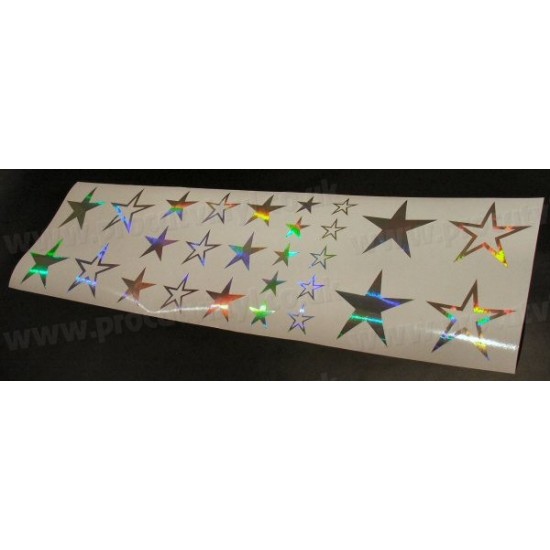 Star Set Bedroom Wall Silver Hologram Neo Mirror Chrome Car Window Bumper Stickers Decals