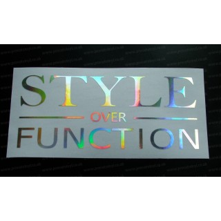 STYLE over FUNCTION Silver Hologram Neo Mirror Chrome Car Window Bumper Sticker Decal