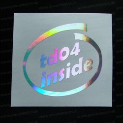TD04 inside Silver Hologram Neo Mirror Chrome Car Window Bumper Sticker Decal