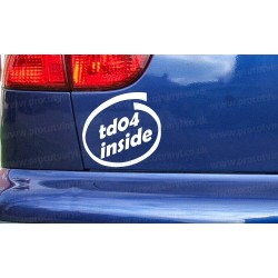 TD04 Turbo Inside Car Window Bumper Sticker Decal