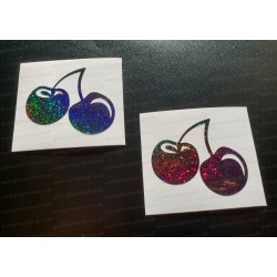 Twin Cherries Funny Novelty Rainbow Glitter Vinyls Car Bumper Window Stickers Decals
