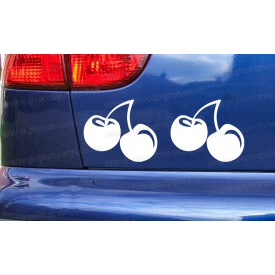 Twin Cherries Funny Novelty Car Bumper Window Stickers Decals