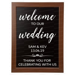 Welcome to our Wedding Sign Vinyl Sticker Decal Only (BLACKBOARD NOT INCLUDED) Personalised Rustic Vintage Name & Date Custom Text Wording ref:2