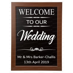 Welcome to our Wedding Sign Vinyl Sticker Decal Only (BLACKBOARD NOT INCLUDED) Personalised Rustic Vintage Name & Date Custom Text Wording ref:3