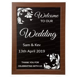 Welcome to our Wedding Sign Vinyl Sticker Decal Only (BLACKBOARD NOT INCLUDED) Personalised Rustic Vintage Name & Date Custom Text Wording ref:4