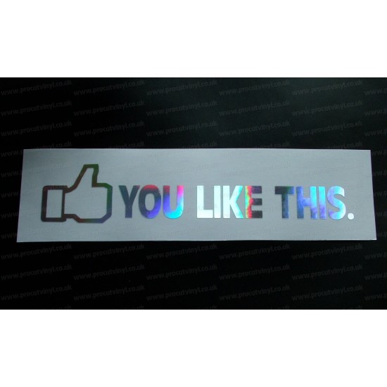 You Like This Silver Hologram Neo Mirror Chrome Car Window Bumper Sticker Decal