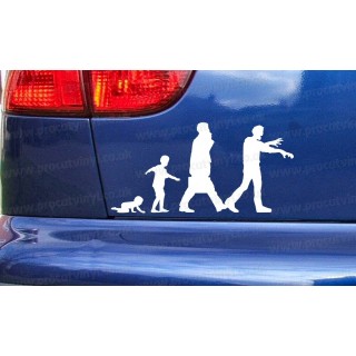 Zombie Evolution of Man The Walking Dead Funny Novelty Car Bumper Window Sticker Decal