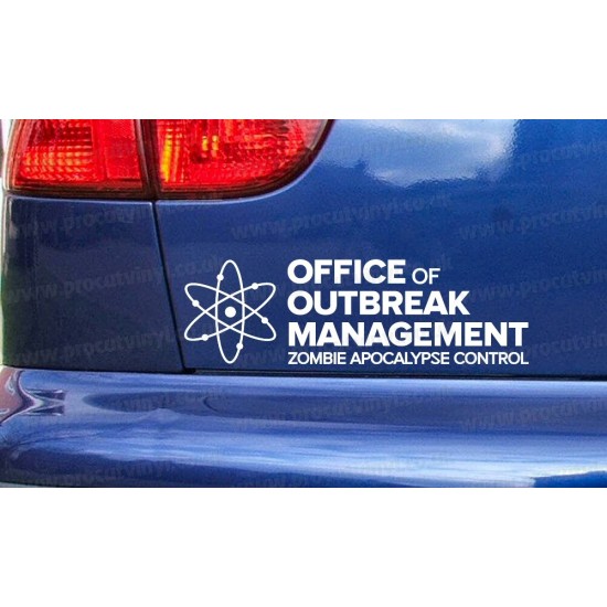 Office of Outbreak Management Zombie Apocalypse Control The Walking Dead Funny Novelty Car Bumper Window Sticker Decal