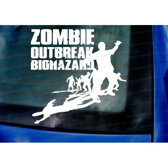 Zombie Outbreak Biohazard The Walking Dead Funny Novelty Car Bumper Window Sticker Decal
