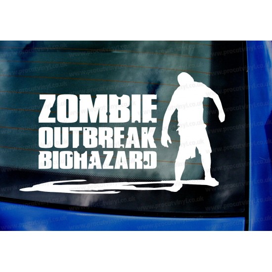 Zombie Outbreak Biohazard Zombie The Walking Dead Funny Novelty Car Bumper Window Sticker Decal