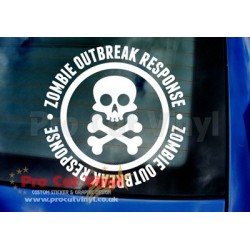 Zombie Outbreak Response Skull & Bones The Walking Dead Funny Novelty Car Bumper Window Sticker Decal