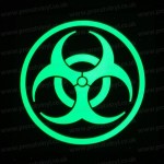 Zombies Biohazard Sign Glow in the Dark Luminescent Sticker Decal