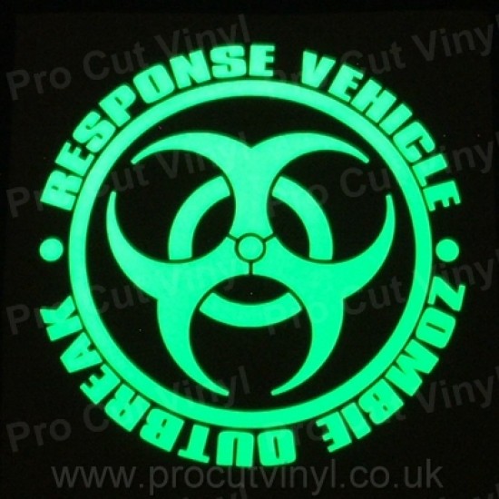 Zombies Response Unit Glow in the Dark Luminescent Sticker Decal
