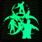 Zombies Biohazard Glow in the Dark Luminescent Sticker Decal