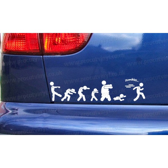 Zombies On The Run The Walking Dead Funny Novelty Car Bumper Window Sticker Decal