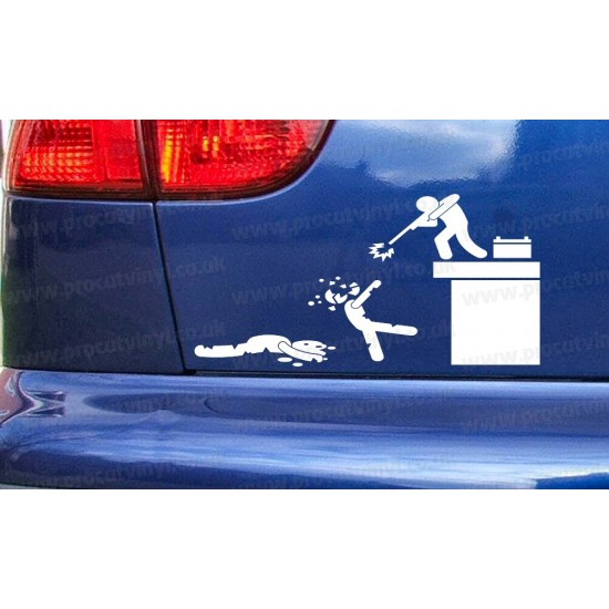 Shooting Zombies The Walking Dead Funny Novelty Car Bumper Window Sticker Decal