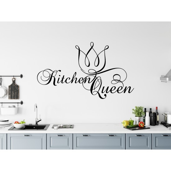 Kitchen Queen Custom Sizes Small to Large Quotes Phrases DIY Wall Art Decorative Decoration Home Decor Vinyl Die Cut Sticker Decal ref:011