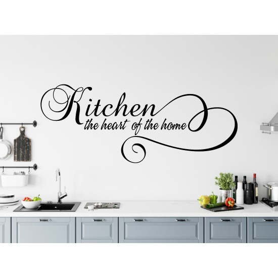 Kitchen The Heart Of The Home Custom Sizes Small to Large Quotes Phrases DIY Wall Art Decorative Decoration Decor Vinyl Die Cut Sticker Decal ref:013