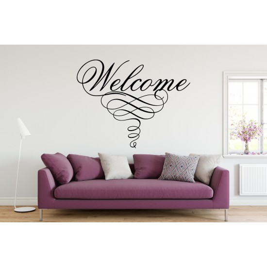 Welcome Custom Sizes Small to Large Quotes Phrases Bedroom Kitchen DIY Wall Art Decorative Decoration Home Decor Vinyl Die Cut Sticker Decal ref:026
