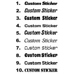 Coloured Chrome Vinyl Custom Personalised Slogan Name Lettering Quotes Decals Stickers Text Font List 1-10