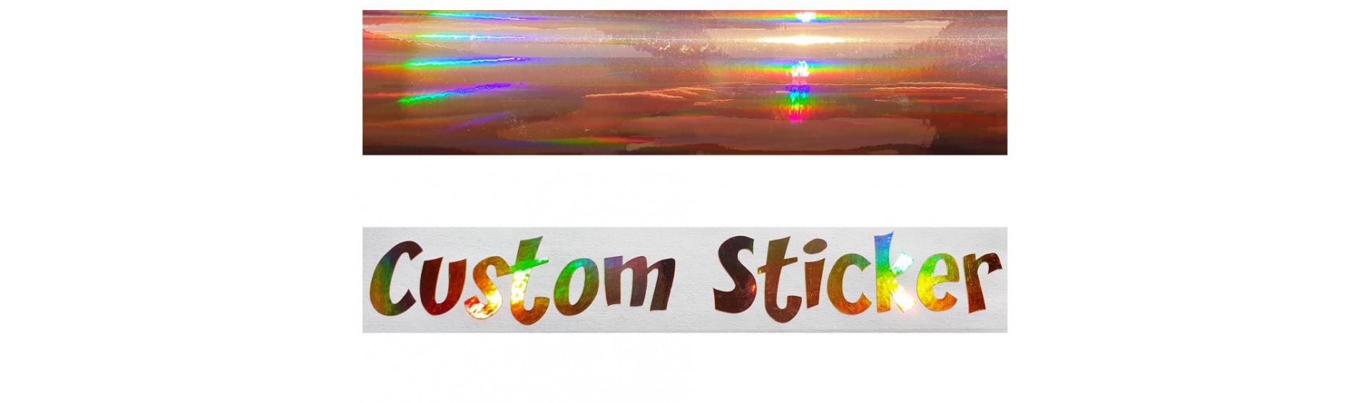 Copper Neo Hologram Custom Text Stickers
