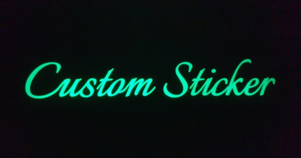 Glow in the Dark Custom Text Stickers