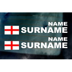 Rally Tag Surname Name Stickers Decals St George England Flags