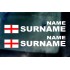 Rally Tag Surname Name Stickers Decals St George England Flags