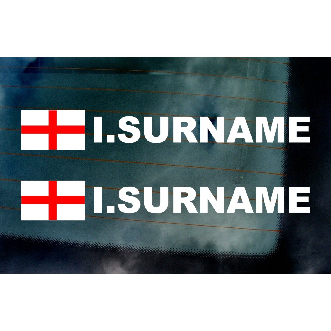 Rally Tag Surname Name Stickers Decals St George England Flags