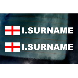 Rally Tag Surname Name Stickers Decals St George England Flags