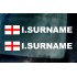Rally Tag Surname Name Stickers Decals St George England Flags