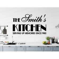 Large Custom Personalised Kitchen Family Surname Name Wall Art Sticker Decal ref:1