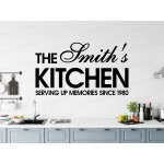 Large Custom Personalised Kitchen Family Surname Name Wall Art Sticker Decal ref:2