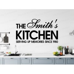 Large Custom Personalised Kitchen Family Surname Name Wall Art Sticker Decal ref:2