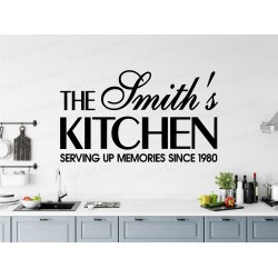 Large Custom Personalised Kitchen Family Surname Name Wall Art Sticker Decal ref:3