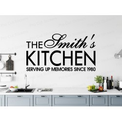 Large Custom Personalised Kitchen Family Surname Name Wall Art Sticker Decal ref:4