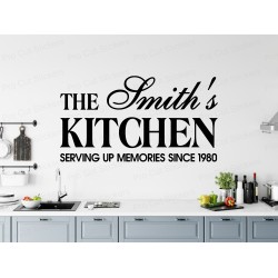 Large Custom Personalised Kitchen Family Surname Name Wall Art Sticker Decal ref:5