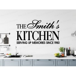 Large Custom Personalised Kitchen Family Surname Name Wall Art Sticker Decal ref:6