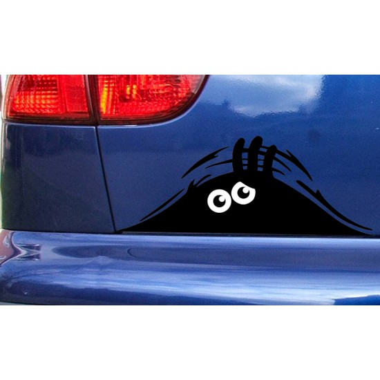 Funny Peeping Monster Wall Car Bumper Sticker Decal ref:1