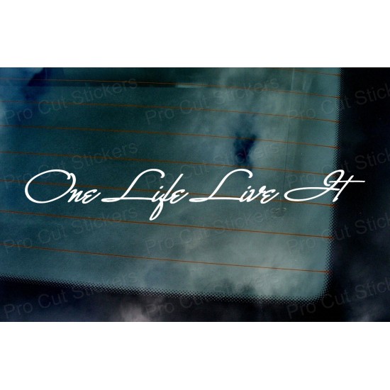 One Life Live It Signature Style Car Window Bumper Custom Sticker Decal
