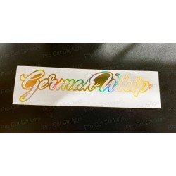 German Whip Gold Silver Hologram Neo Mirror Chrome Car Window Bumper Sticker Decal