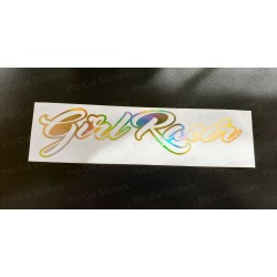 Girl Racer Gold Silver Hologram Neo Mirror Chrome Car Window Bumper Sticker Decal