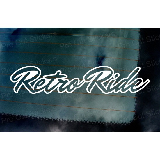 Retro Ride Vinyl Die Cut Window Bumper Sticker Decal Graphic