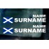 Rally Tag Surname Name Stickers Decals Scotland Flags