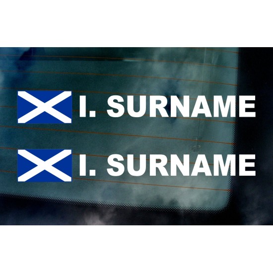 Rally Tag Surname Name Stickers Decals Scotland Flags